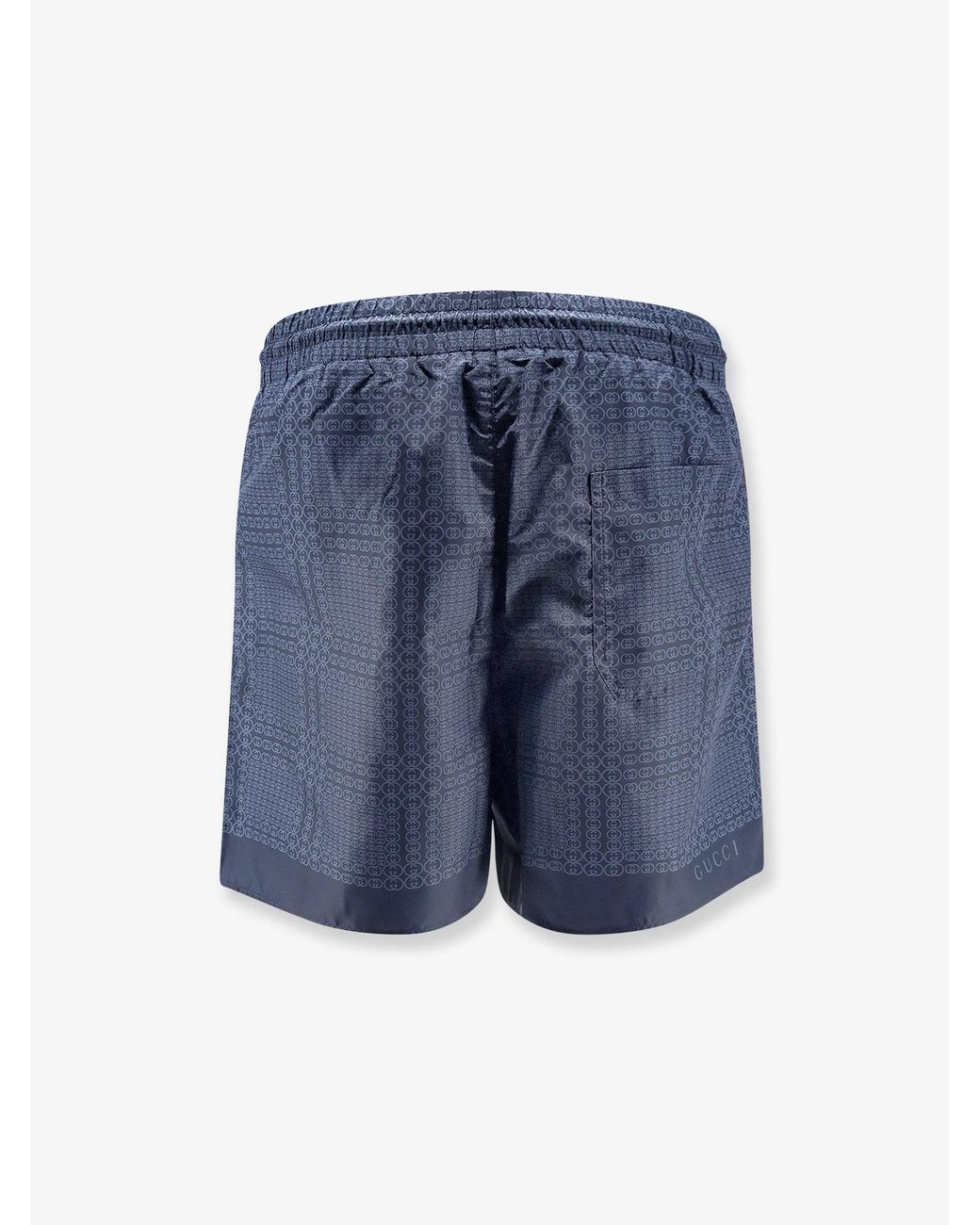 Nylon Swim Trunks With All-Over Incrocio Print-Uomo di Gucci in Blue da Uomo