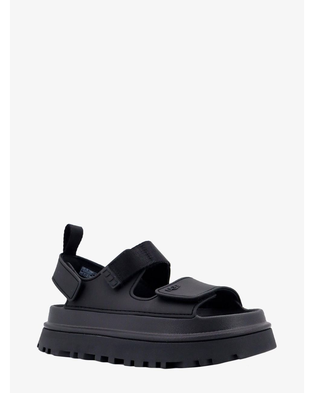 Ugg Black Rubber Sandals With Embossed Logo