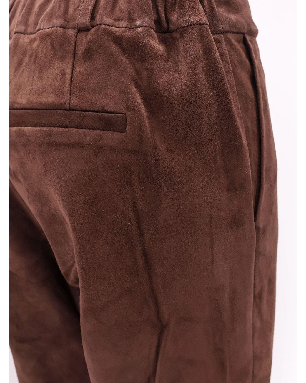 Arma Brown Stretch Suede Trousers