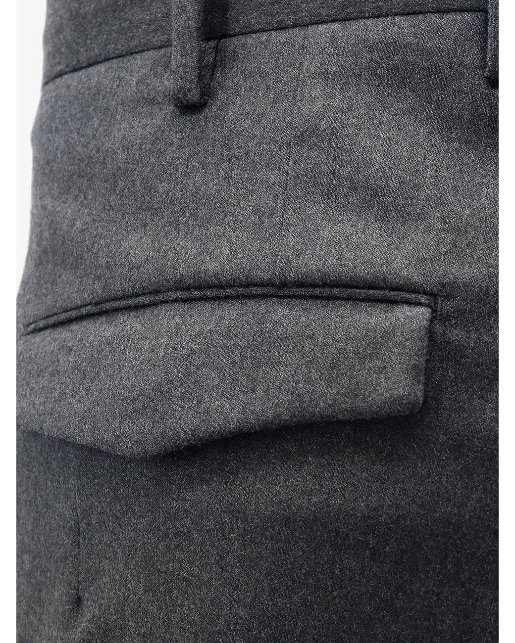 PT Torino Gray Style Stretch Wool Master Fit Trousers for men