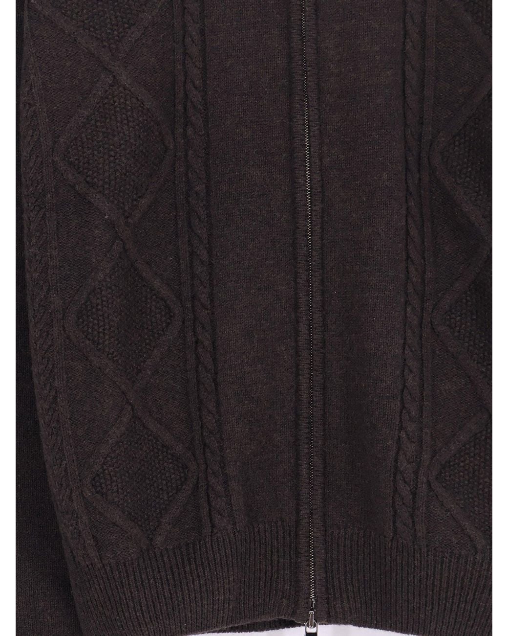 Corneliani Blue Wool And Cashmere Full-Zip Cardigan for men