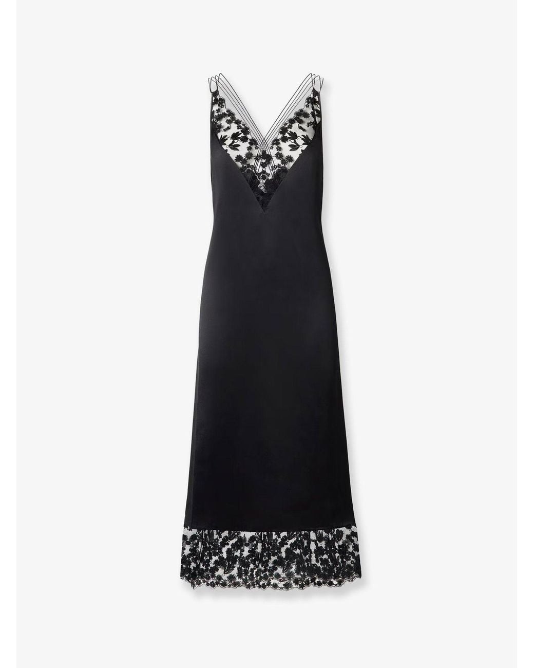 Fendi White Silk And Millefiori Lace Midi Dress