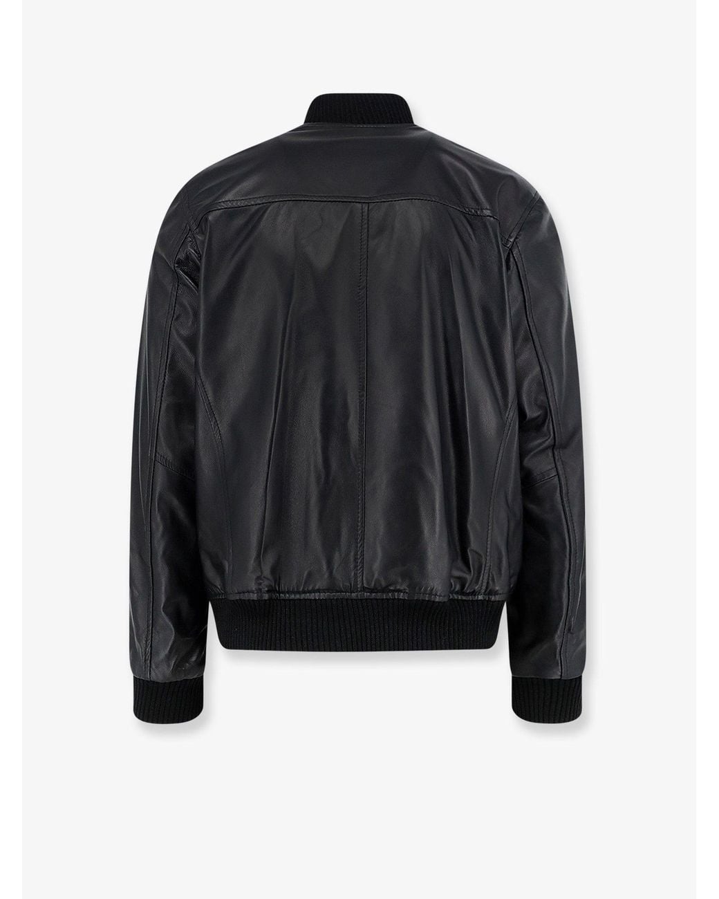 DFOUR® Black Leather Jacket for men