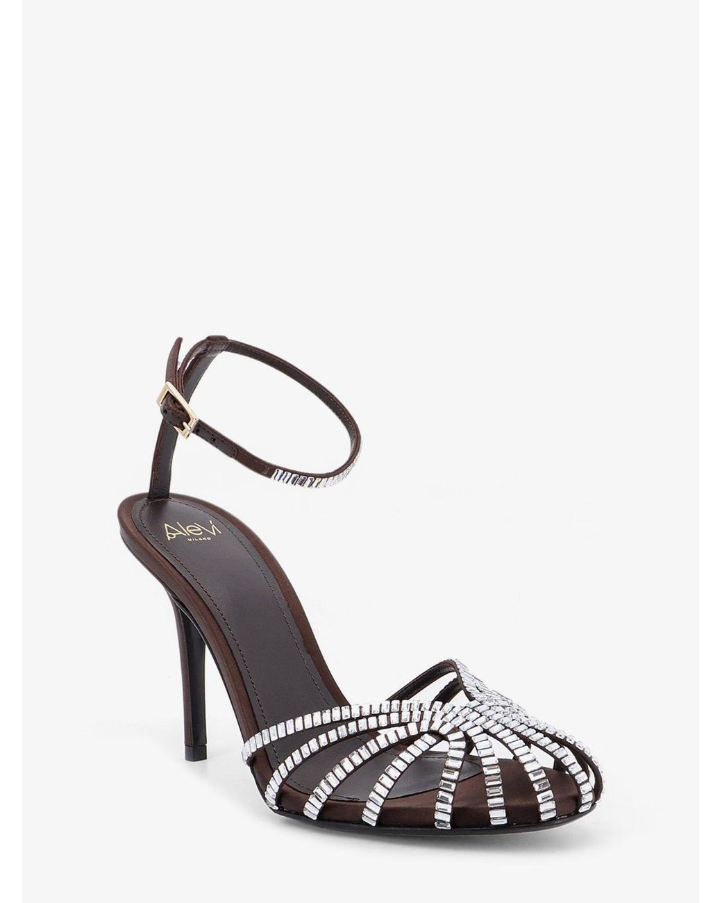 ALEVI White Penelope Sandals With Crystals