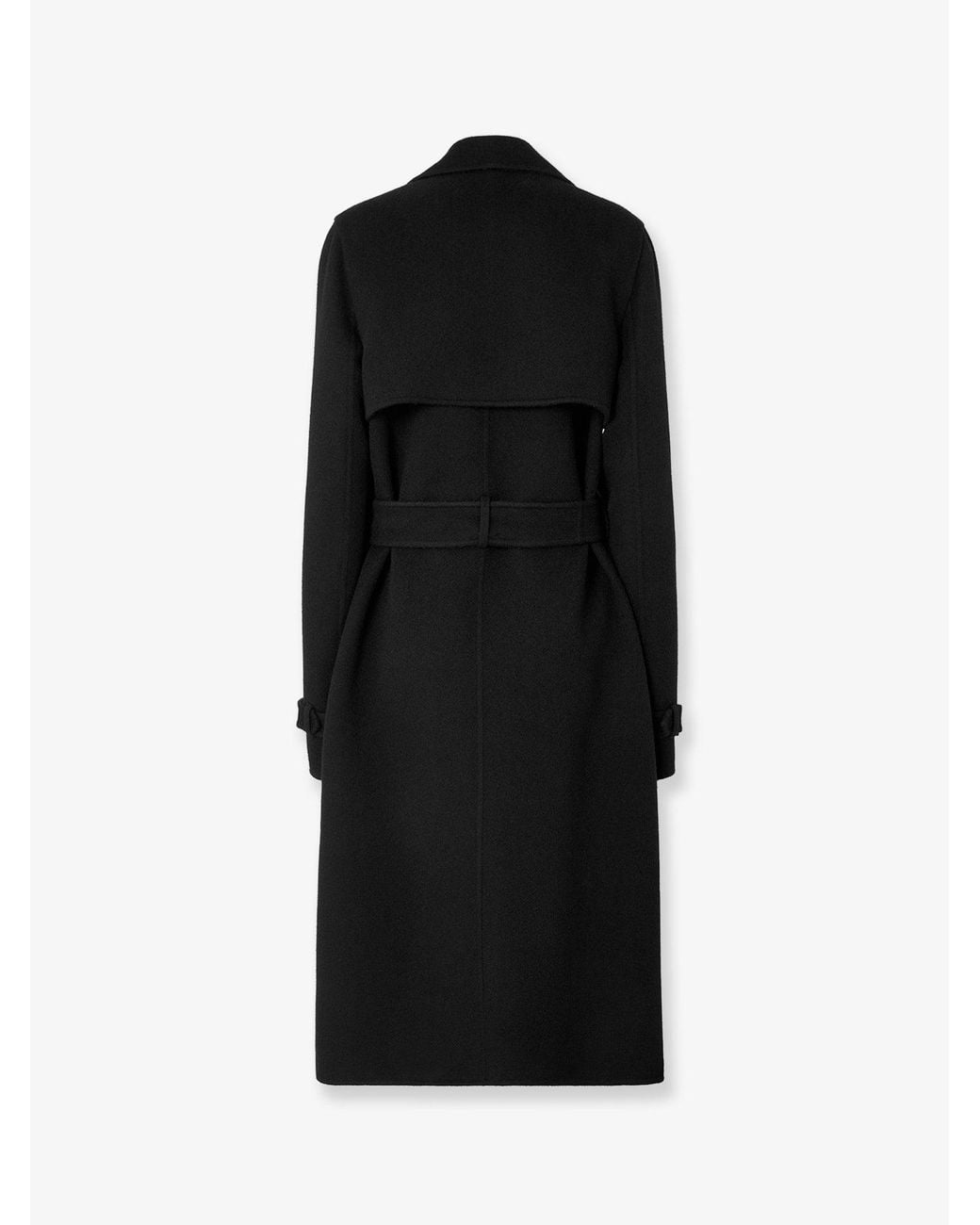 Fendi Black Ff Zucca Virgin Wool Midi Coat