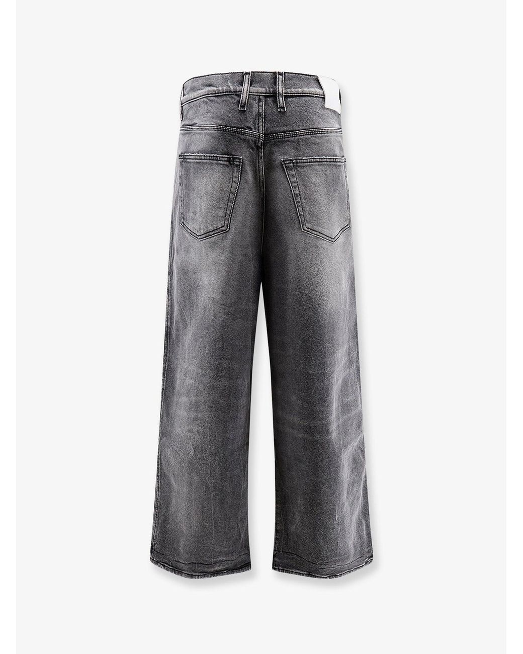NUMERI 123456789 Gray Denim Trousers for men