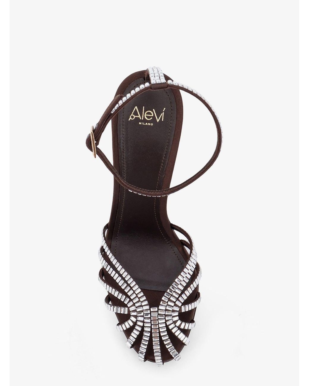 ALEVI White Penelope Sandals With Crystals
