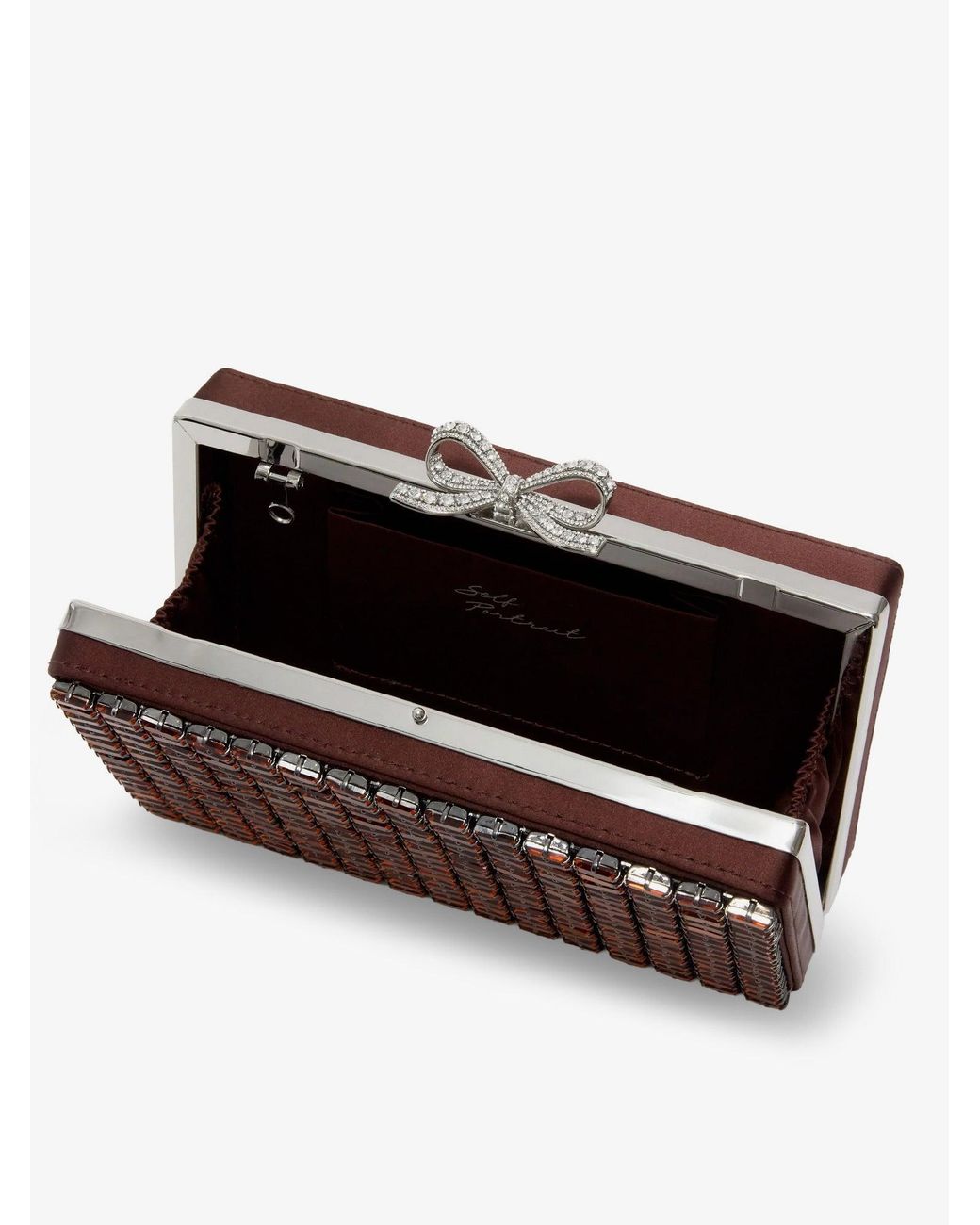 Self-Portrait Brown Pochette Con Cristalli