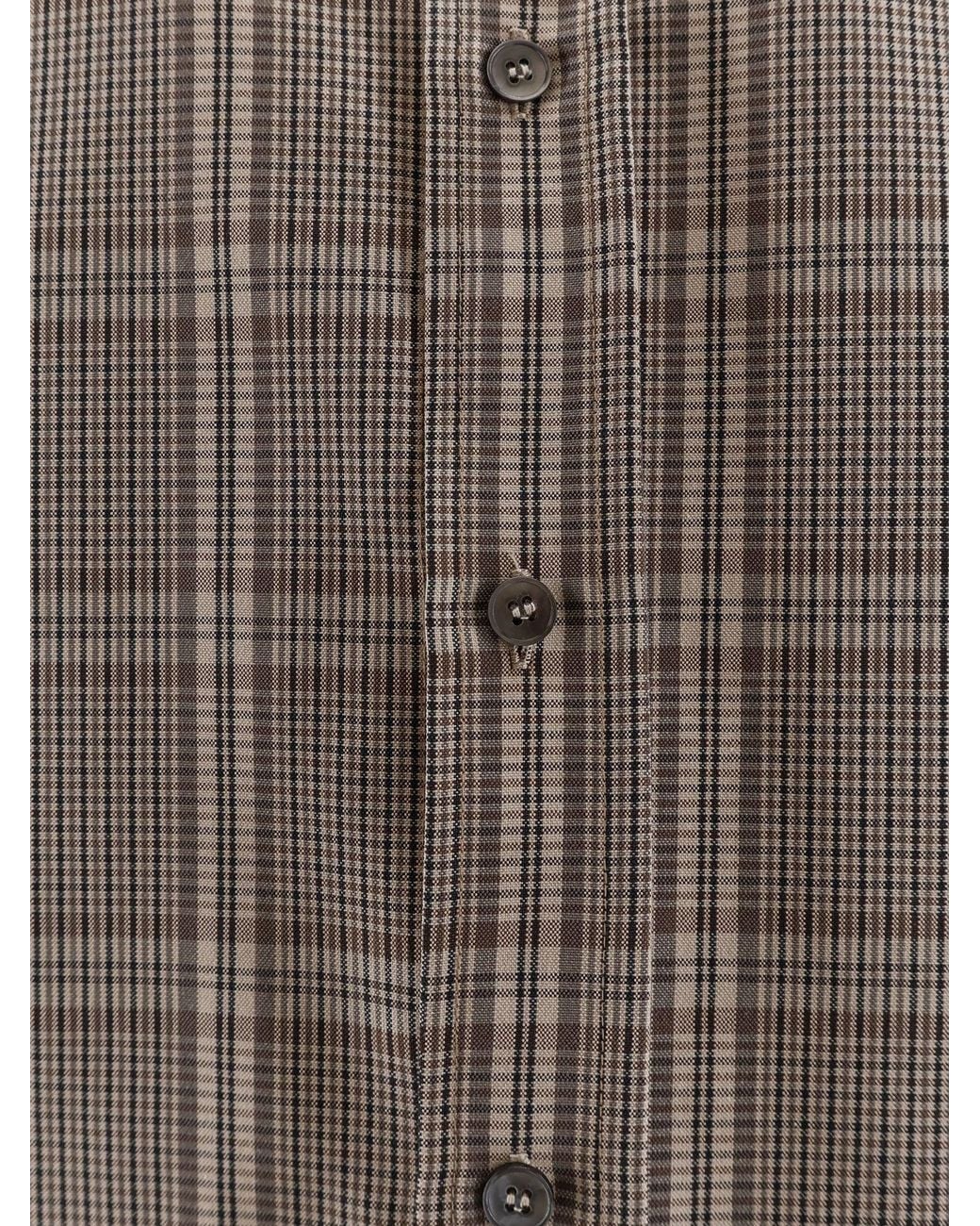 Amaranto Gray Madras Cotton Blend Shirt for men