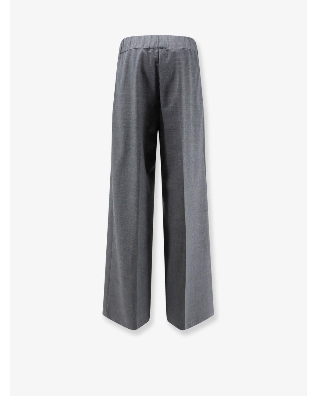 Semicouture Gray Virgin Wool Blend Trousers