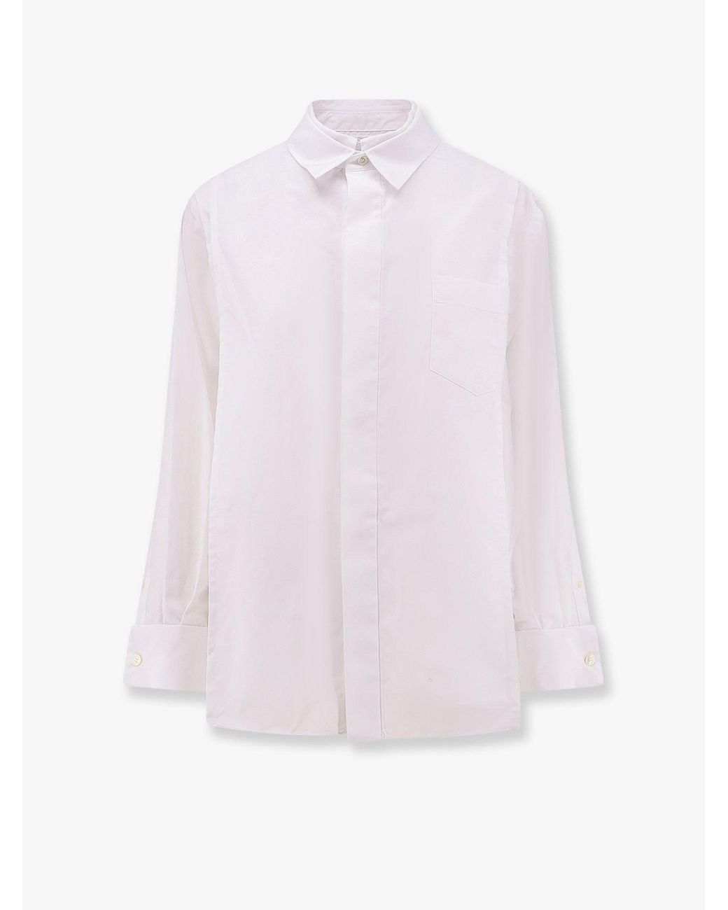 Sacai Pink Poplin Shirt With Front Panel