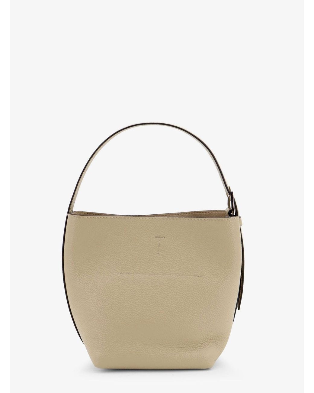 Totême Metallic Petite Belted Leather Handbag With Logo Lettering Print