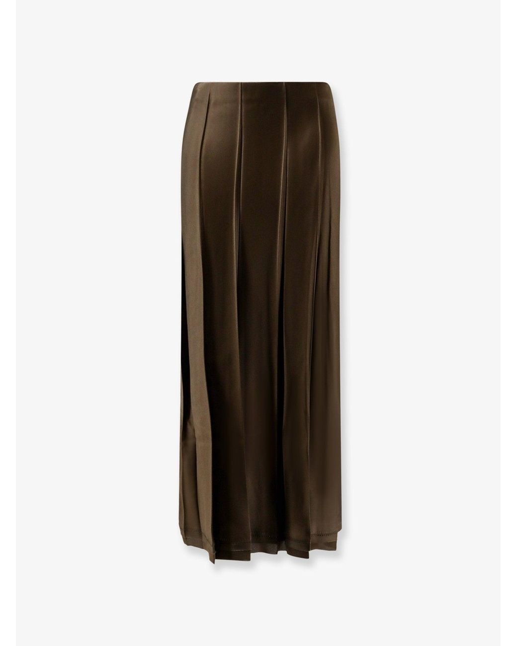 Vince Green Pleated Satin Skirt