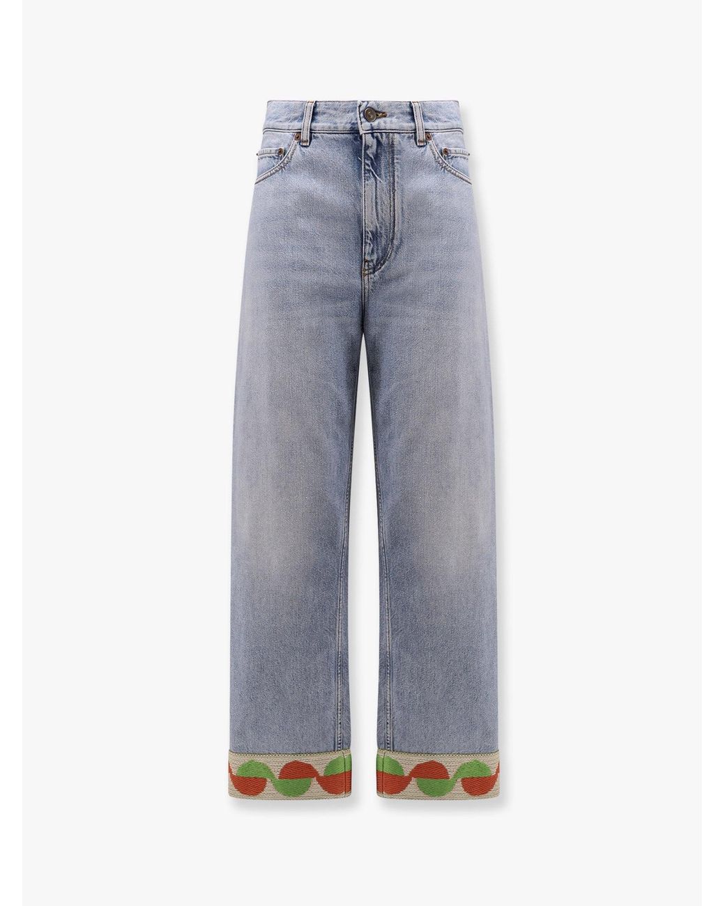 ボトムスその他 Valentino Blue washed jeans with jacquard bottoms Valentino Blue washed jeans with jacquard bottoms | TheDoubleF