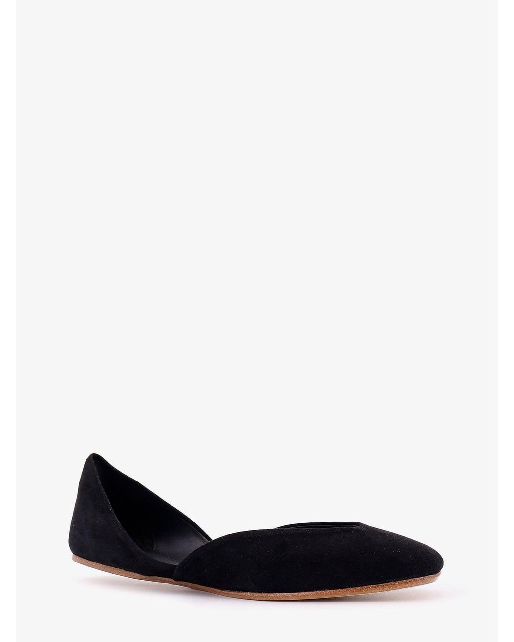 The Row Black Suede Ballerinas