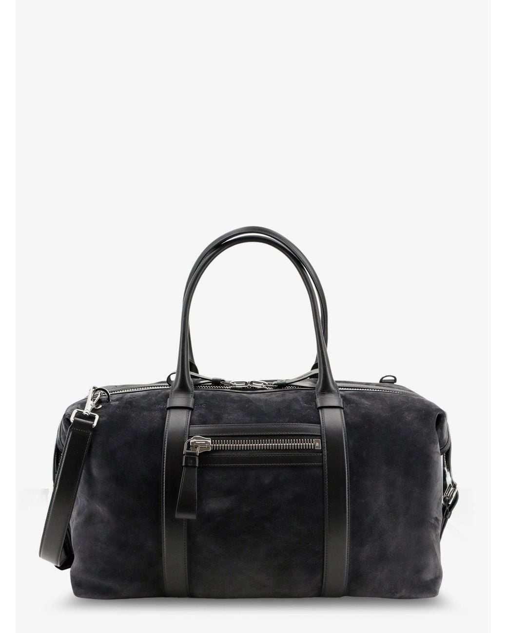 Tom Ford Black Buckley Holdall Suede Travel Bag for men