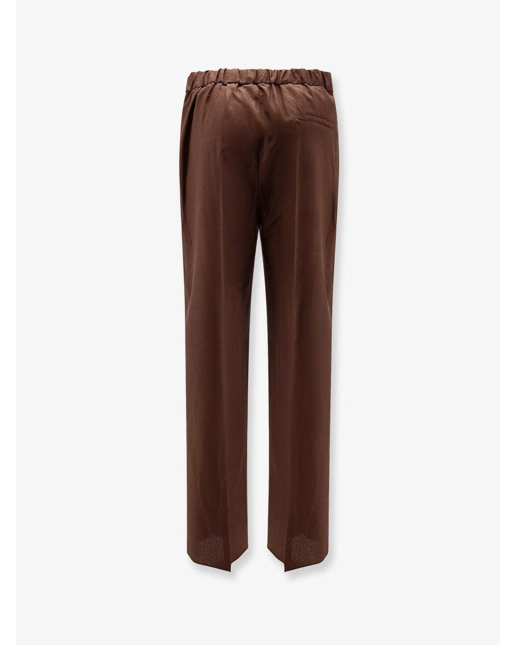 Hevò Brown Torre Chianca Linen And Viscose Trousers for men