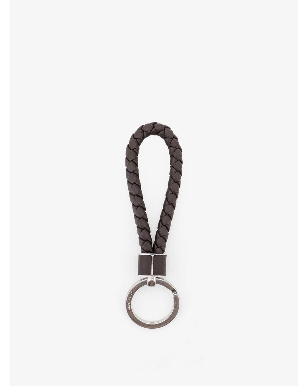 Bottega Veneta White Leather Keychain for men