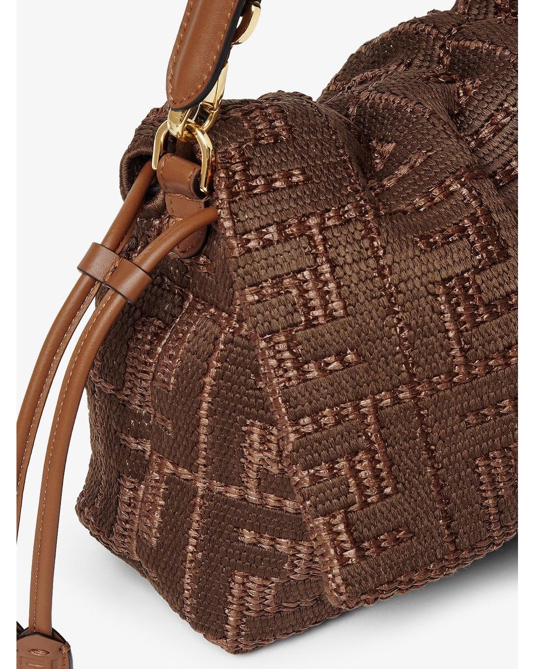 Fendi Brown Mamma Baguette Medium Raffia Handbag