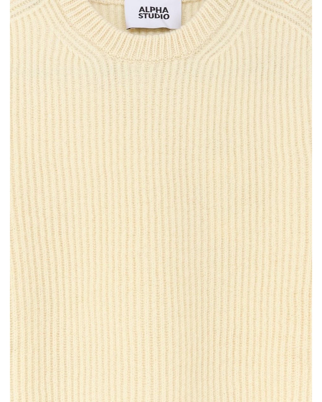 Alpha Studio White Virgin Wool And Cashmere Sweater for men
