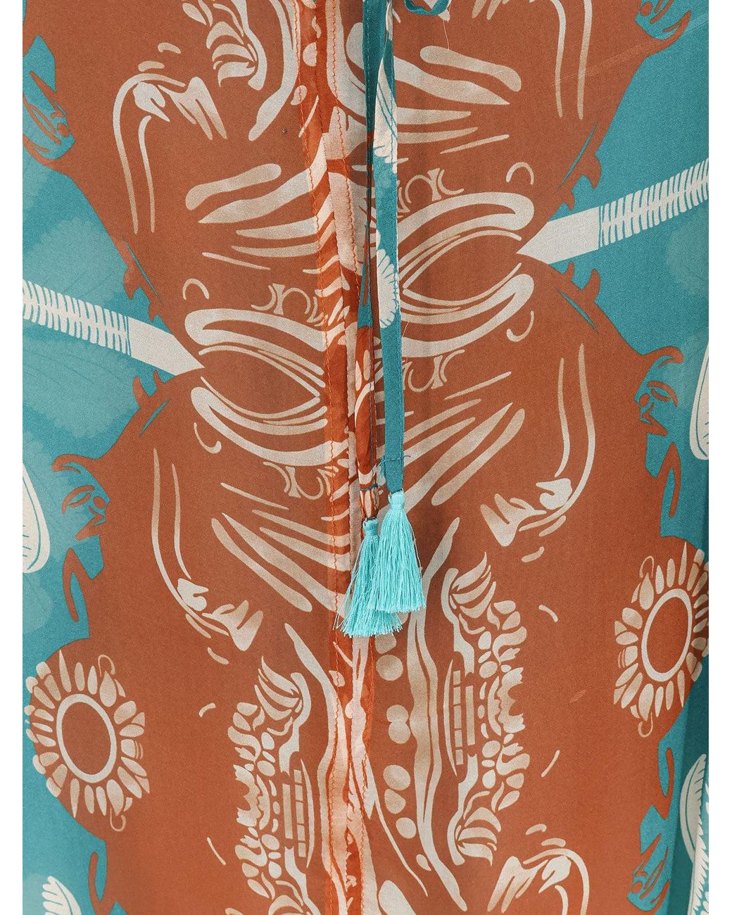 BYE Firenze Blue Palme Viscose And Silk Shirt