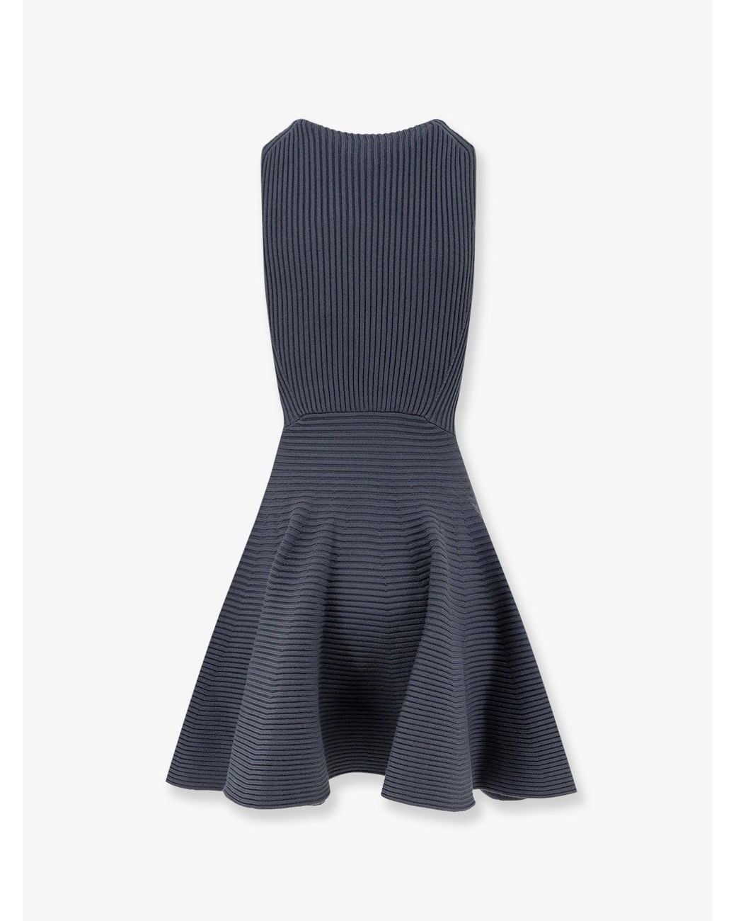 Alaïa Blue Ribbed Skater Dress