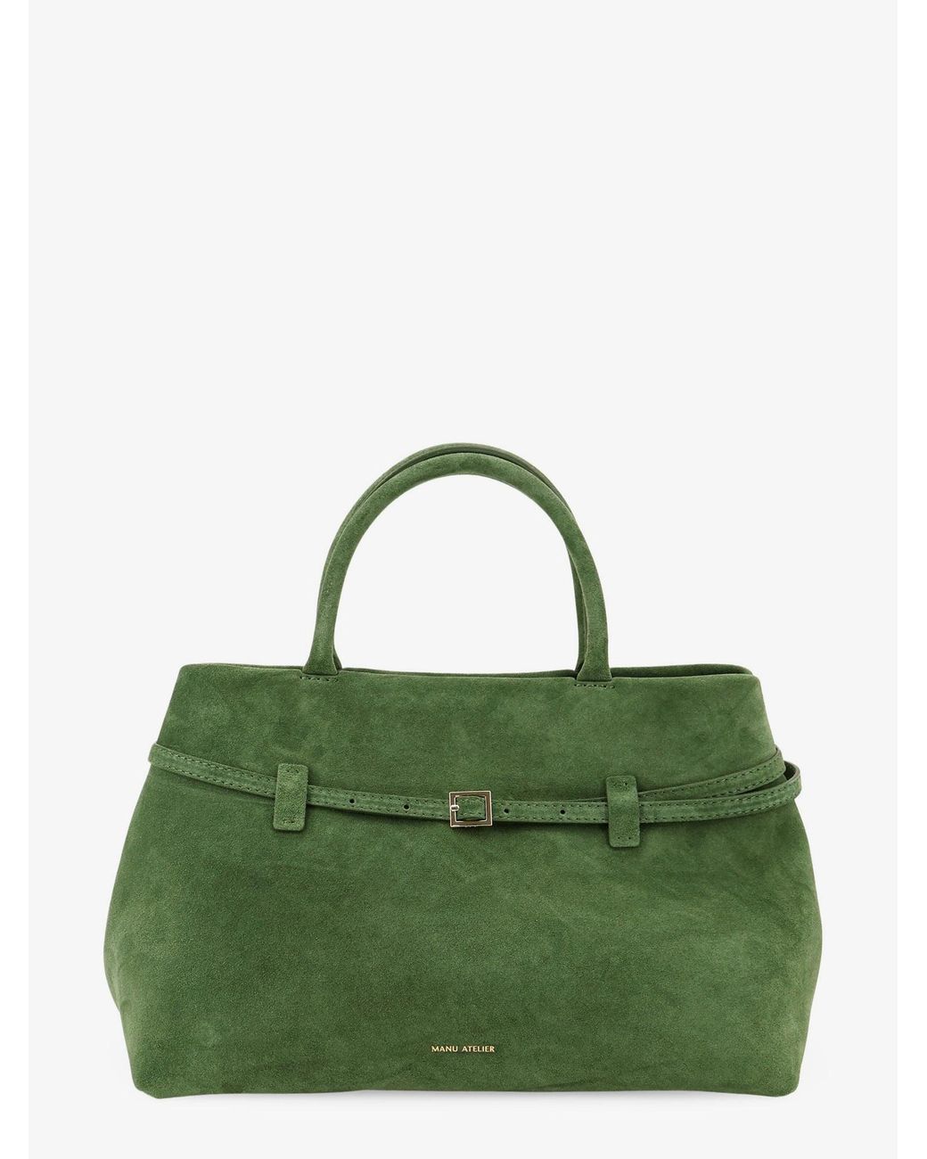 MANU Atelier Green Le Cambon 35 Suede Handbag
