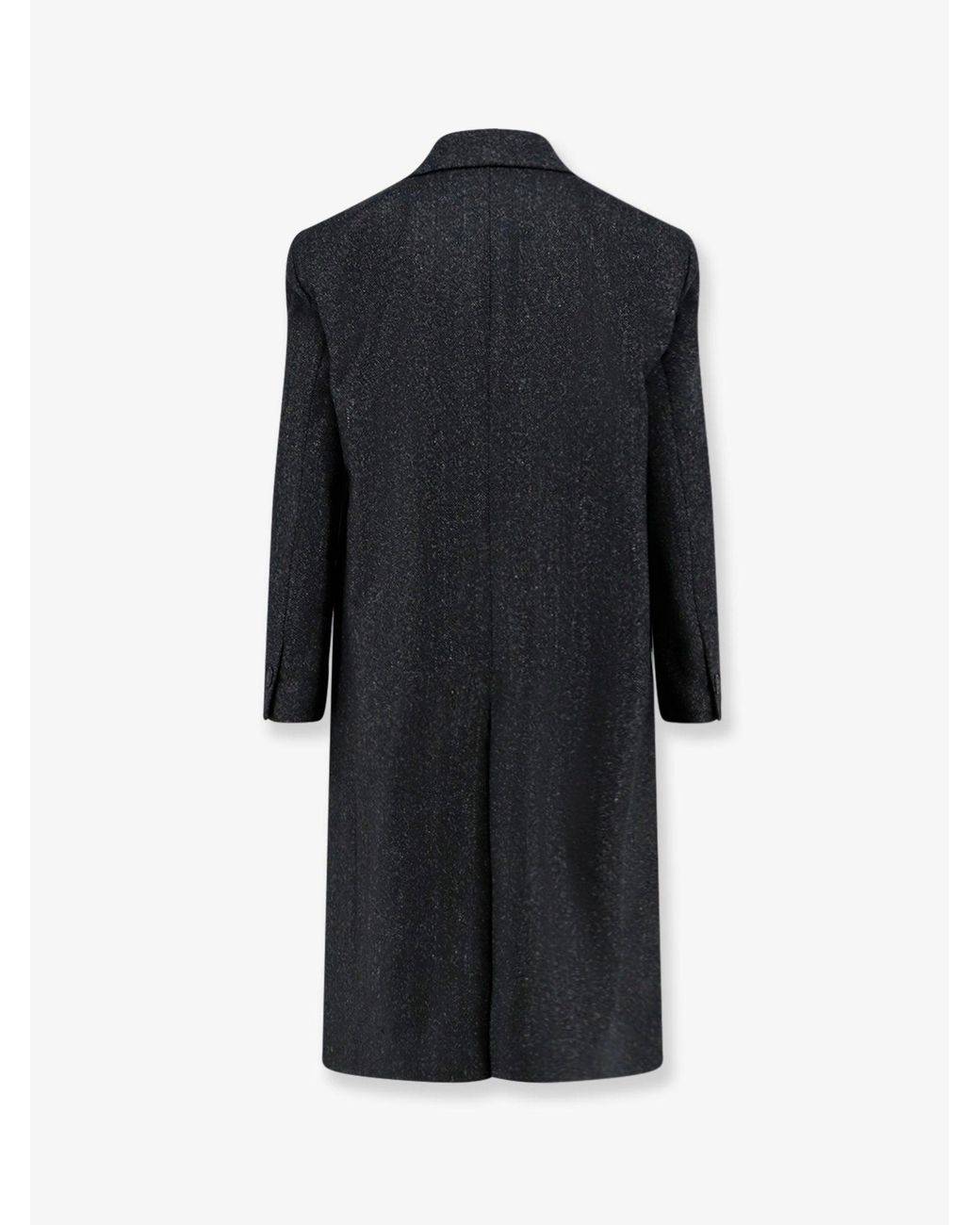 Hevò Black Martina Franca Wool Blend Coat