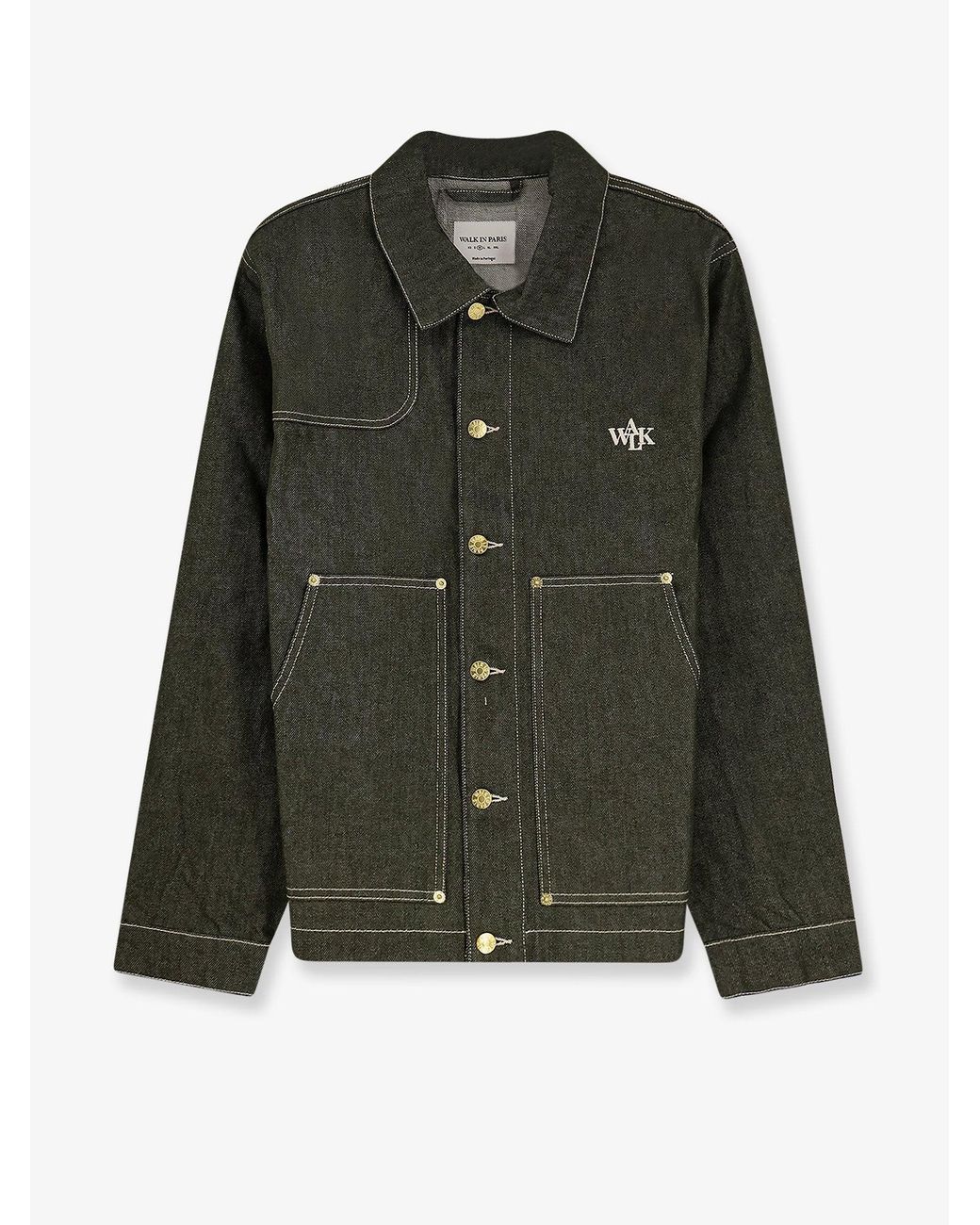 Walk In Paris Green Carpenter's Denim Jacket for men