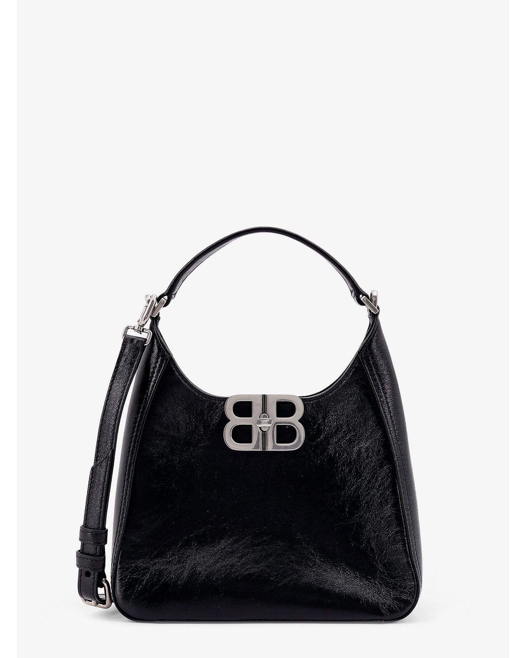 直営店☆BALENCIAGA☆ BB SOFT HOBO S レザー ショルダーバック Balenciaga Bb Soft Hobo S in Black | Lyst