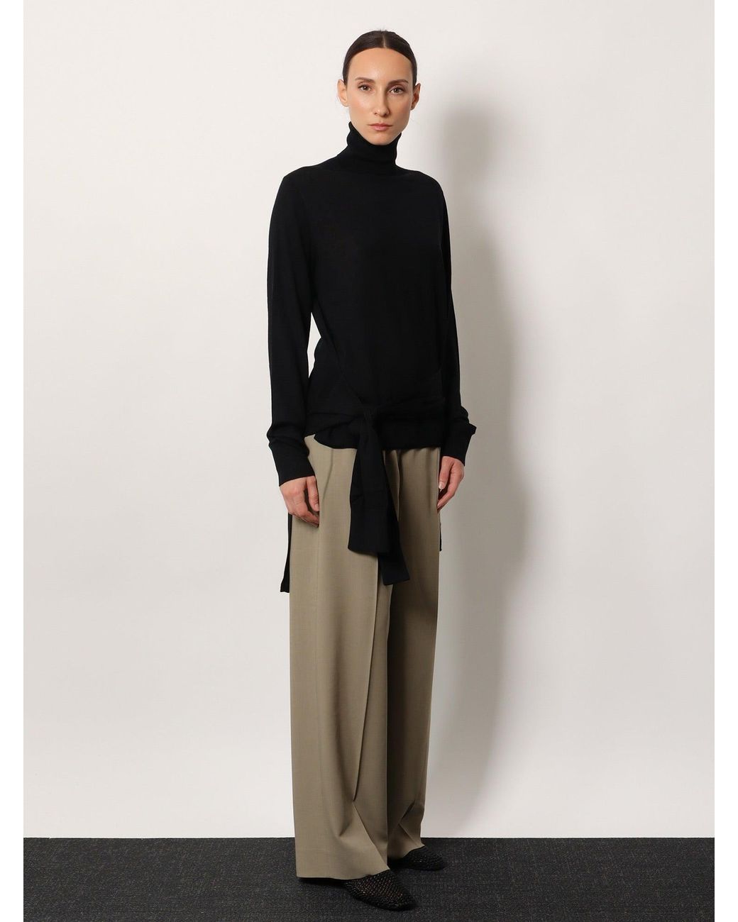 TOTEME Wool And Silk Turtleneck In Black Lyst UK TOTEME Wool And Silk Turtleneck In Black Lyst UK