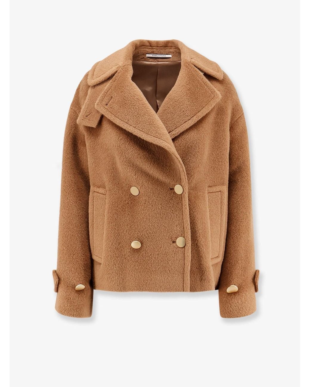 Tagliatore Brown Sheila Alpaca And Virgin Wool Peacoat