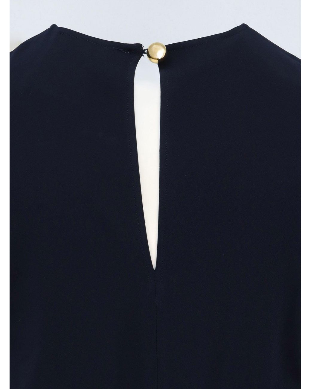 Semicouture Blue Silk Blend Top And Skirt