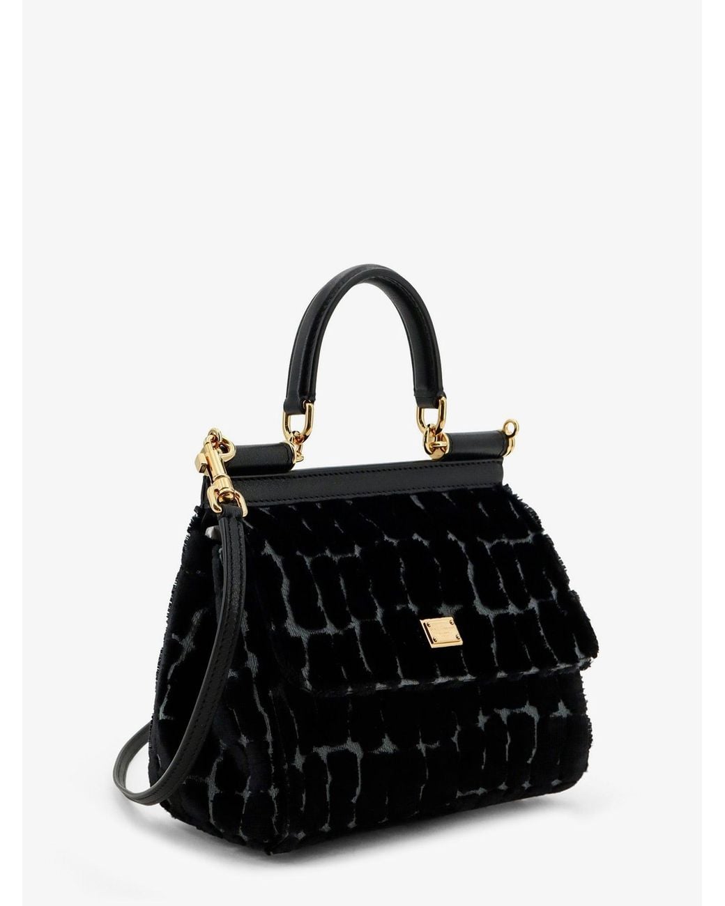 Dolce & Gabbana Black Dolce & Gabbana Sicily Velvet Handbag