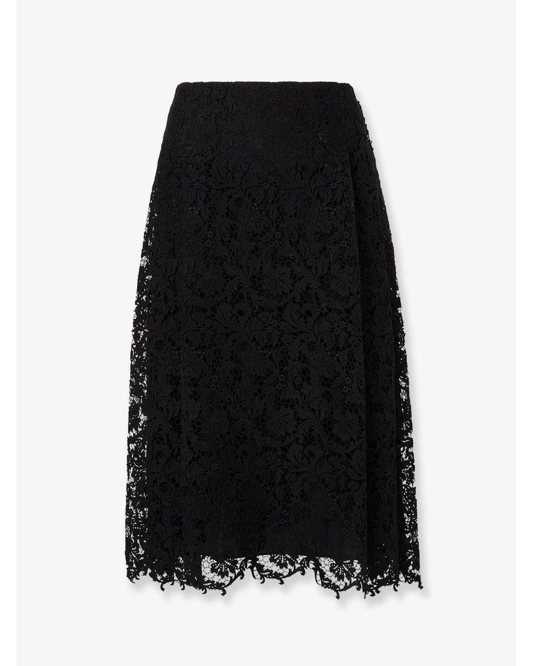 Fendi Black Macramé Lace Skirt
