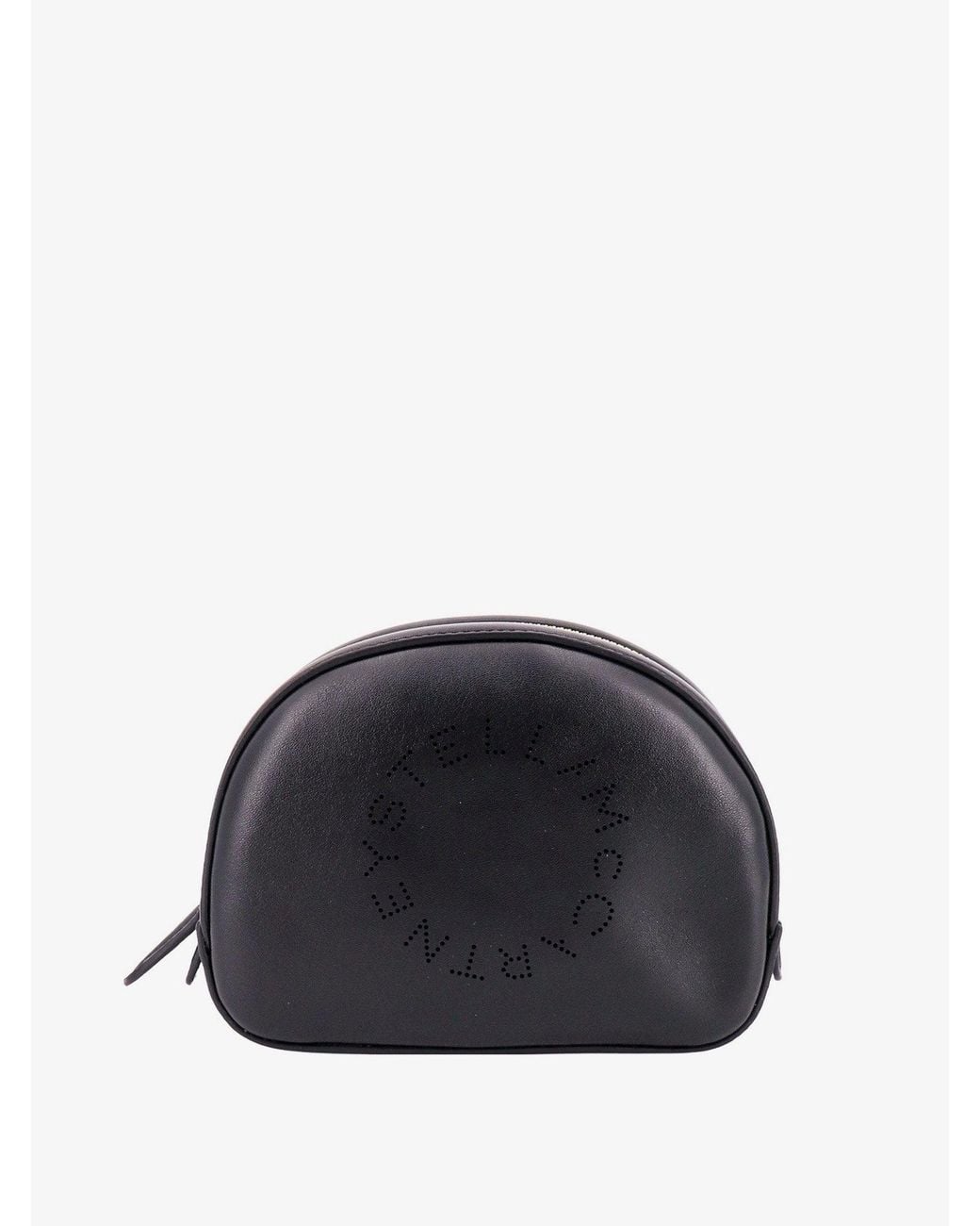 Stella McCartney Black Logo Wash Bag Polyurethane Make Up