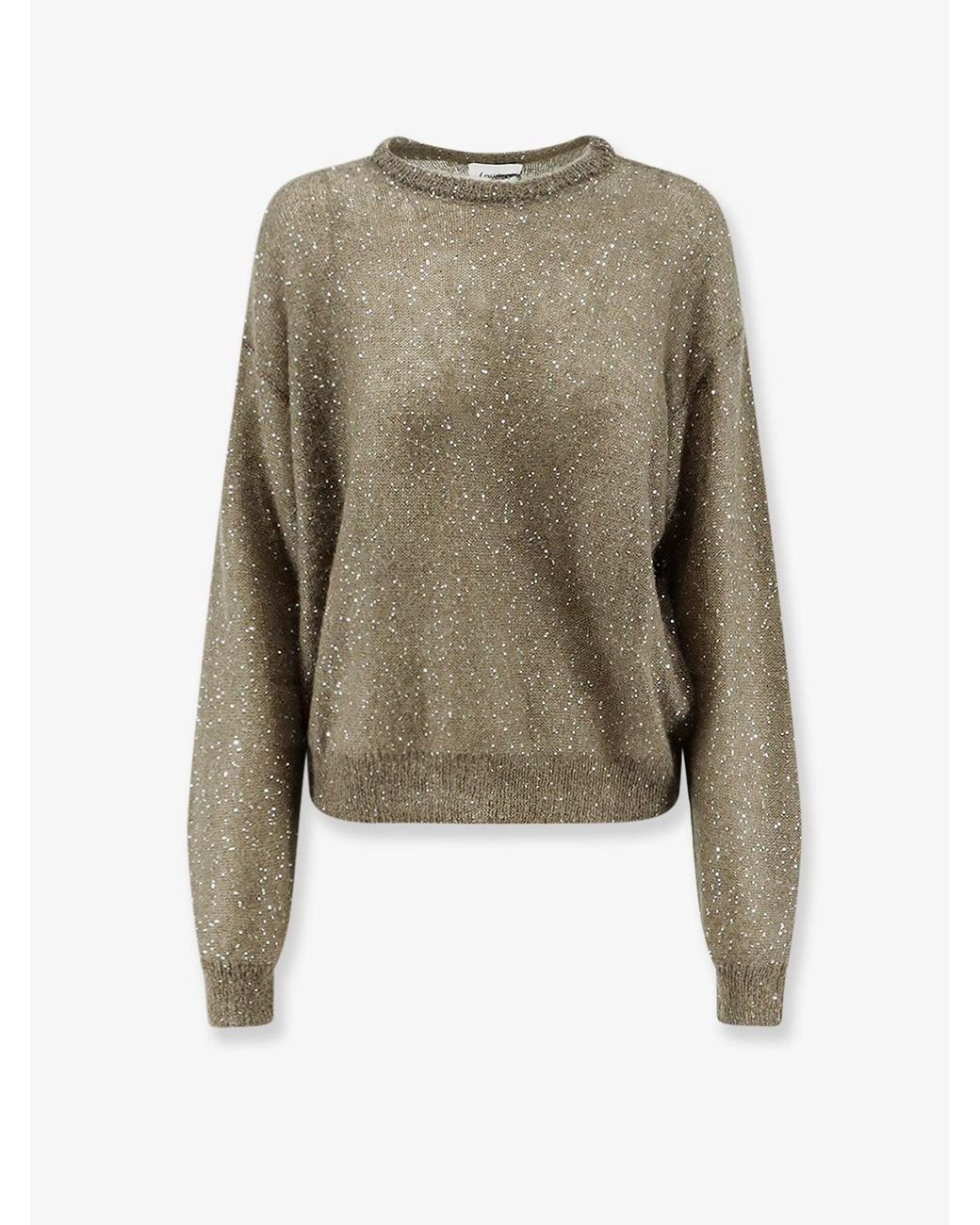 Nude Green Mohair Blend Sweater With Sequins