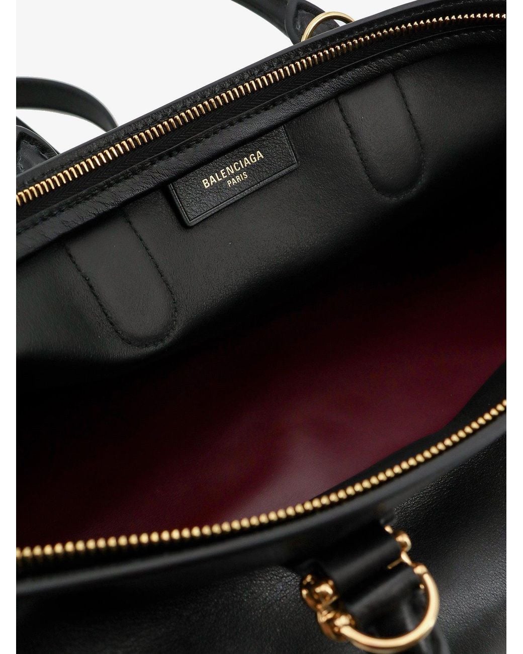 Balenciaga Black Bowling Leather Bag Bolero Handbags