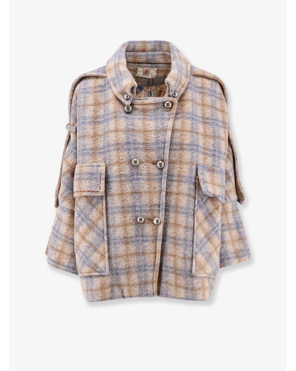 BYE Firenze Natural Madras Wool Blend Caban