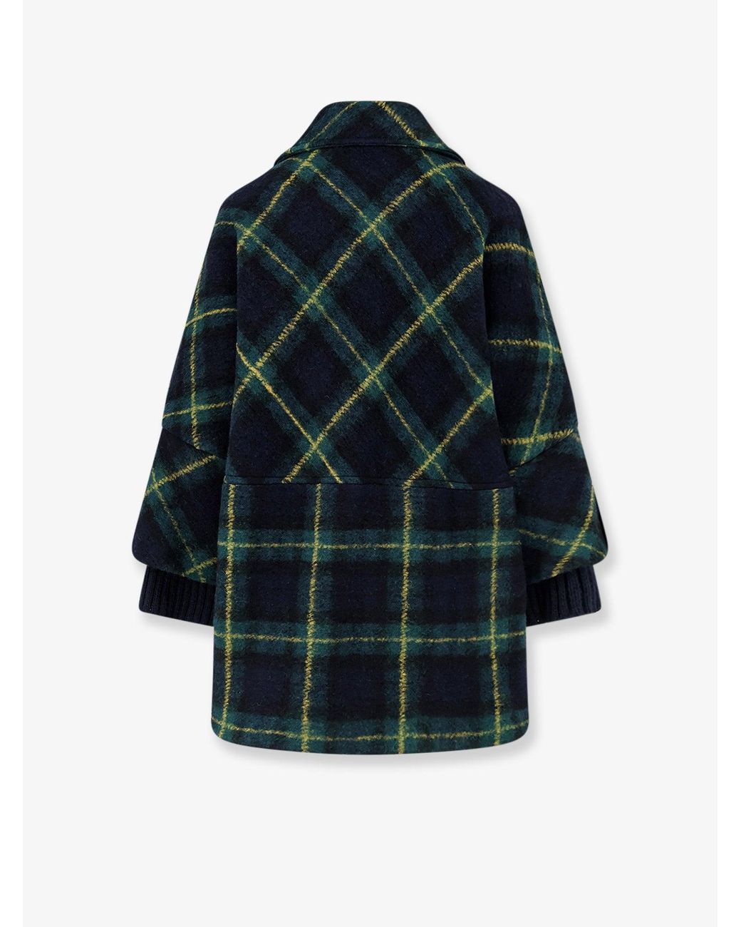 BYE Firenze Blue Short Wool Blend Coat
