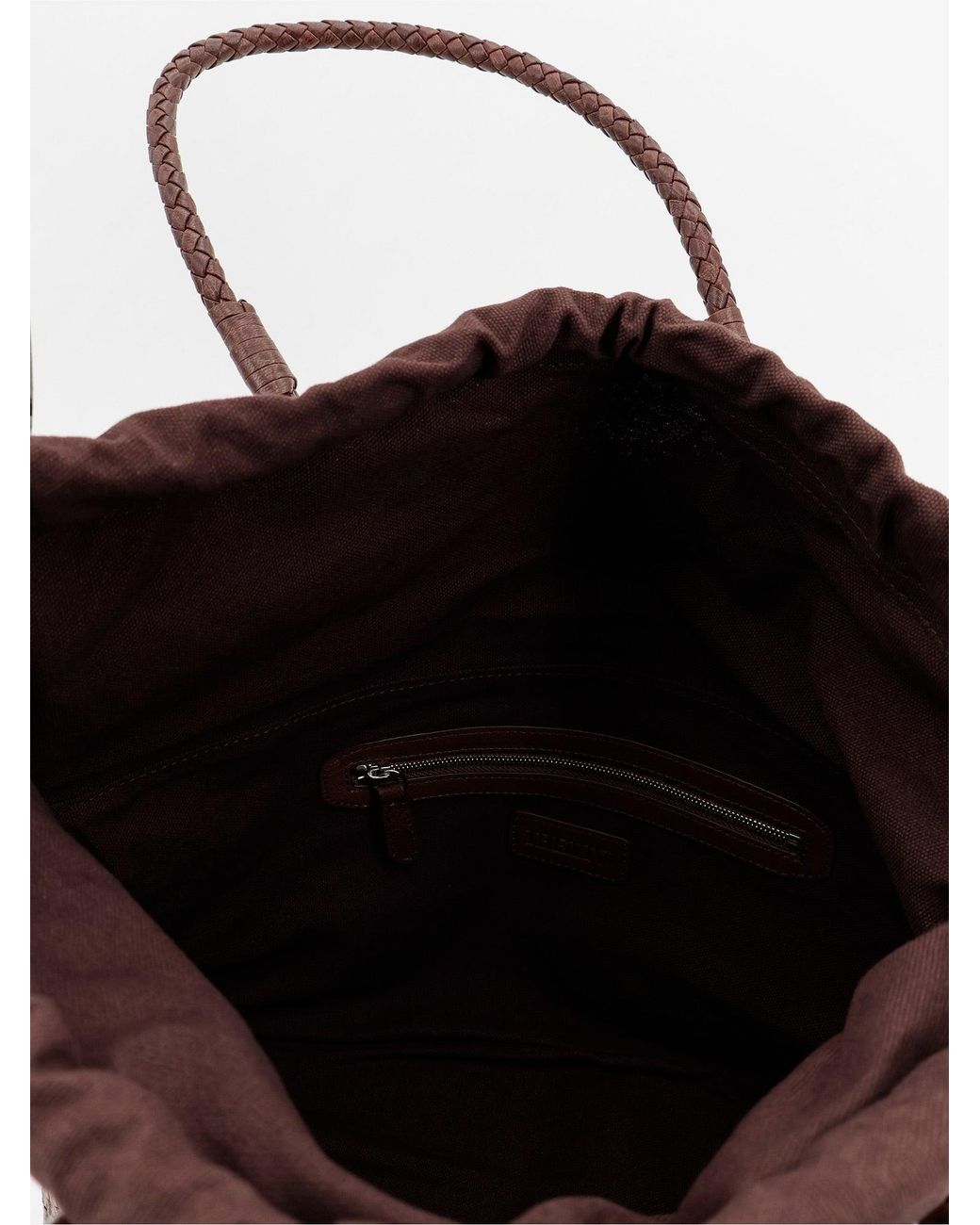 IBELIV Brown Bazika Vegetable Leather Shoulder Bag With Woven Pattern
