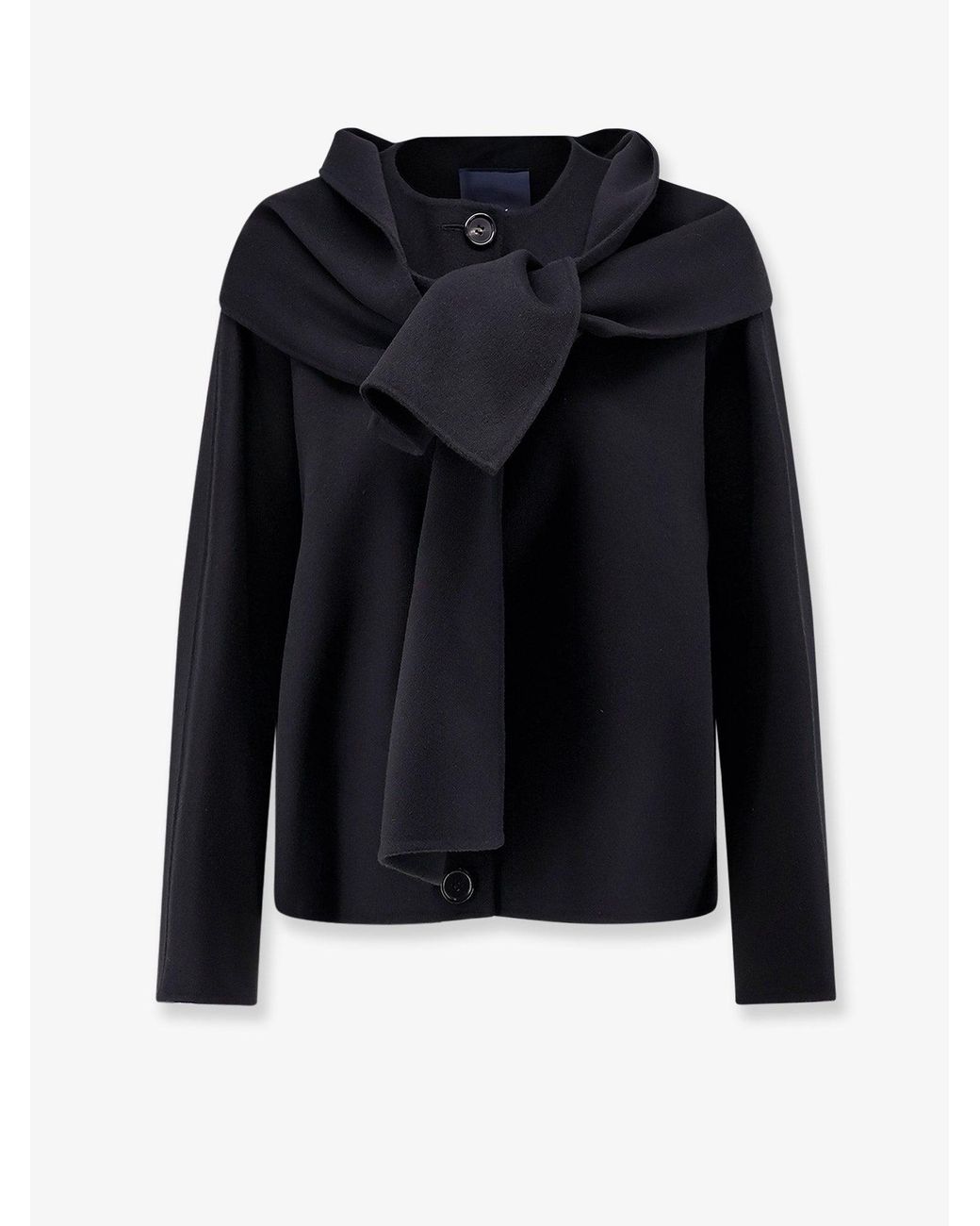 Max Mara Black Smmkate Crop Virgin Wool Jacket