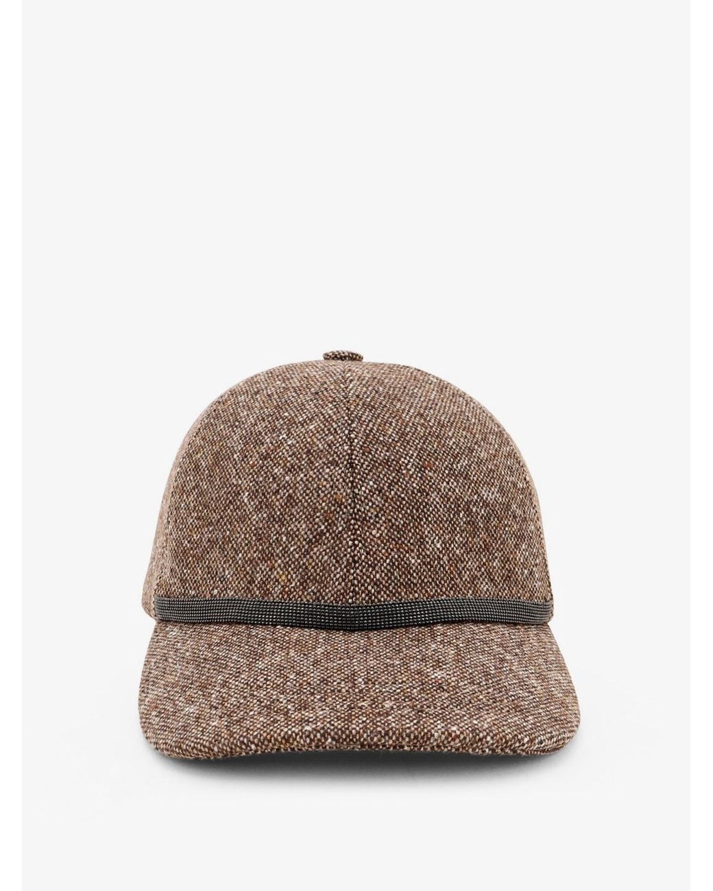 Brunello Cucinelli Brown Wool Baseball Cap