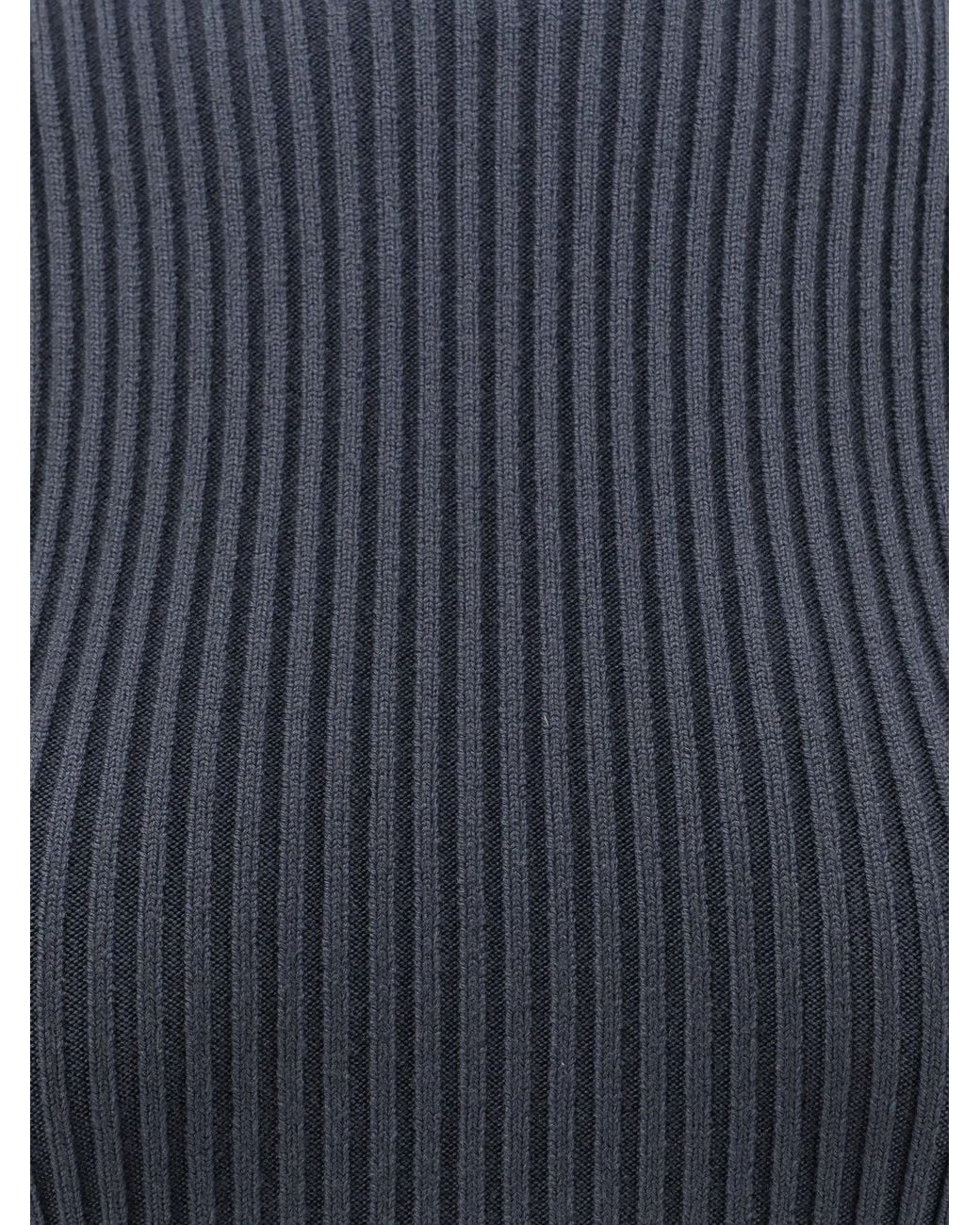 Alaïa Blue Ribbed Skater Dress