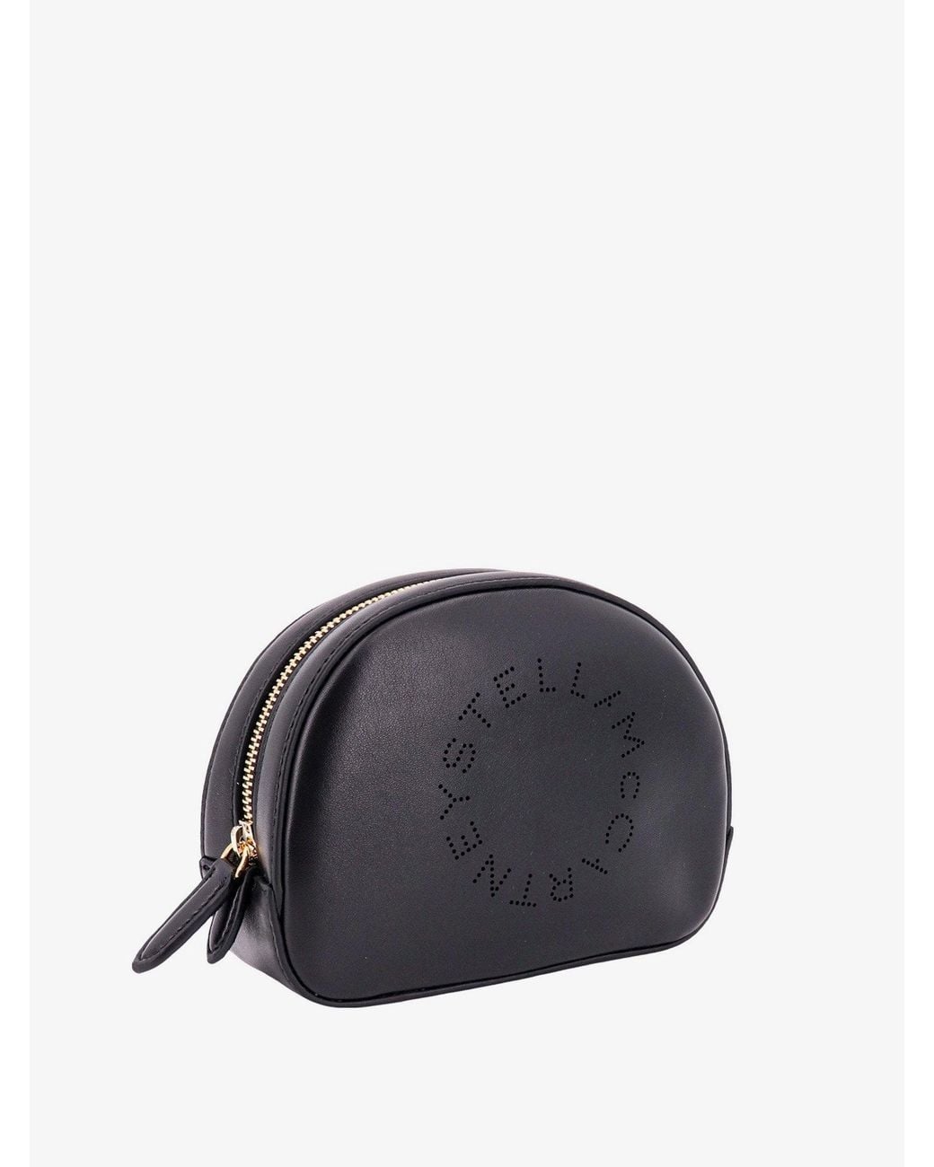Stella McCartney Black Logo Wash Bag Polyurethane Make Up
