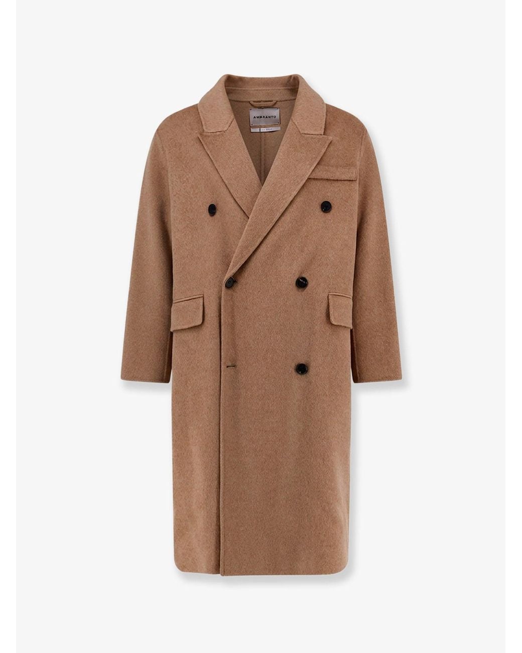 Amaranto Brown Wool And Cashmere Blend Coat for men