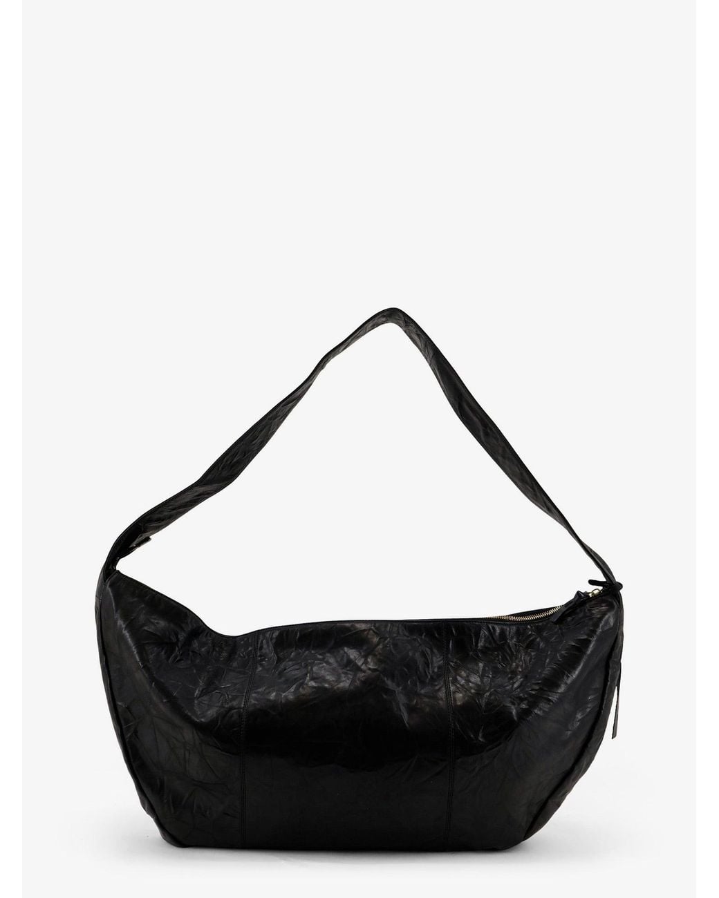 IBELIV Black Clip Vegetable-Tanned Leather Crossbody Bag