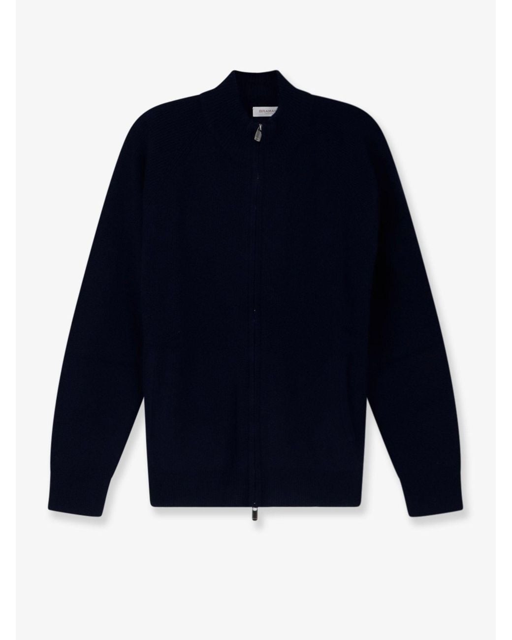 Bramani Cashmere Blue Cashmere Zip-Up Cardigan for men