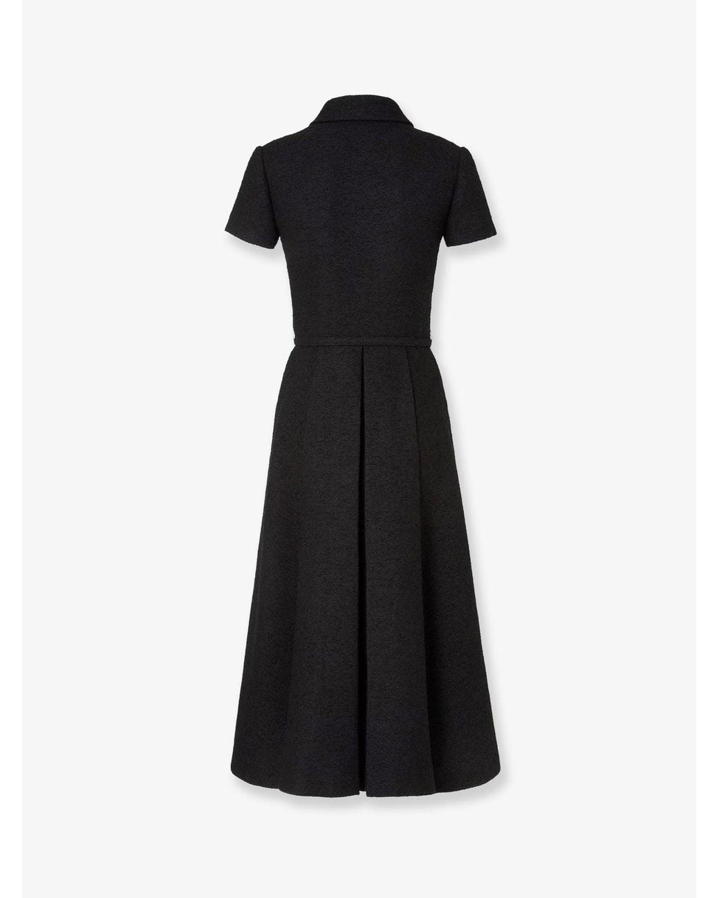 Fendi Black Wool Blend Long Dress