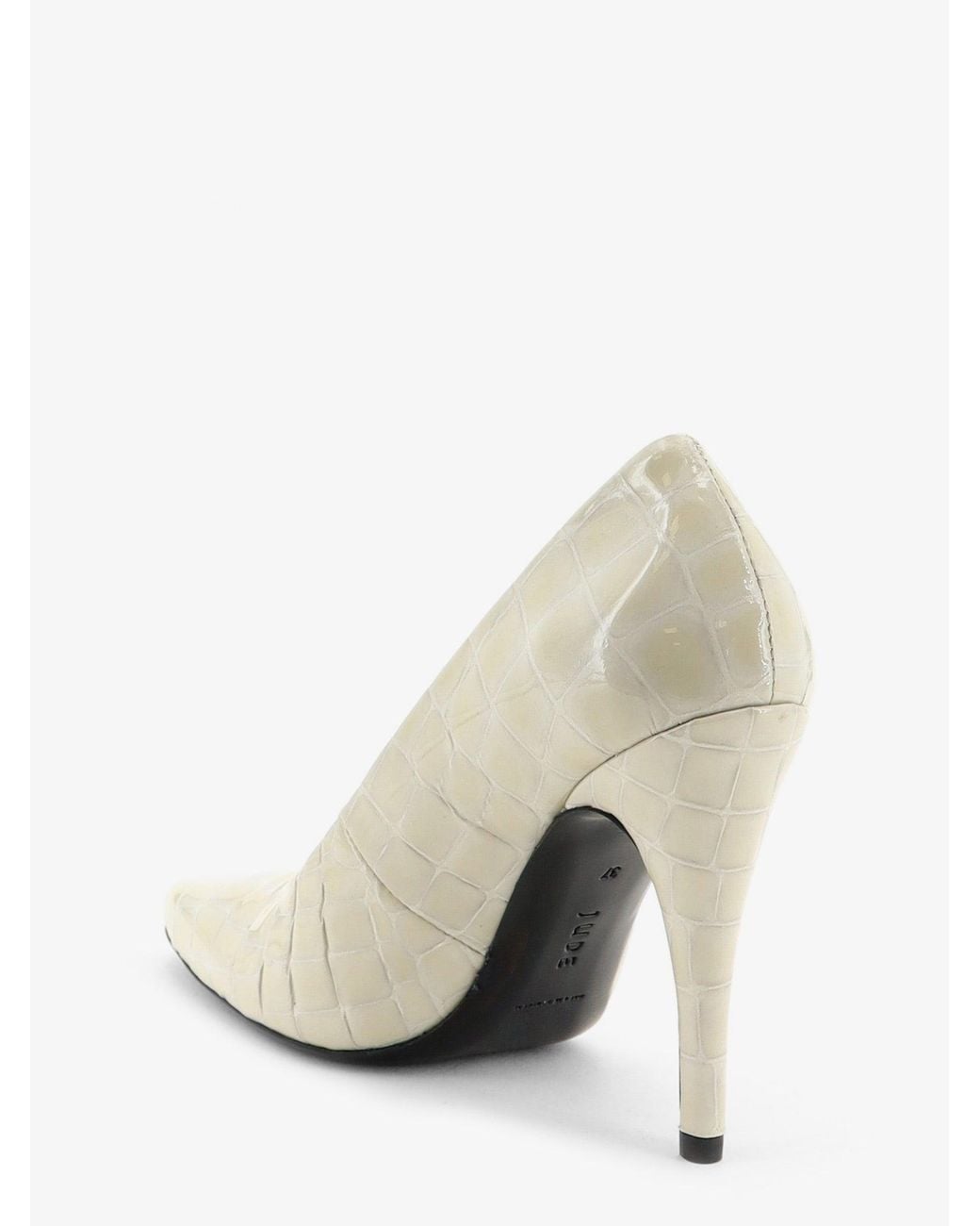 Jude White Jerry Leather Décolleté With Croco Motif